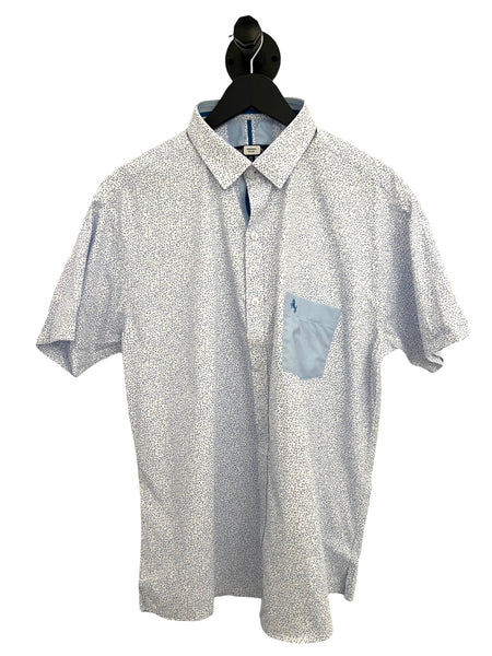 BORONEA- Light Blue Mini Flower Print Shirt