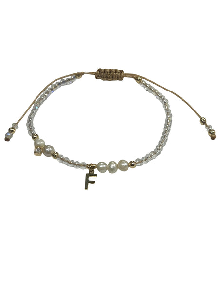 E-HC DESIGNS- Translucent Adjustable Bracelet with Initial