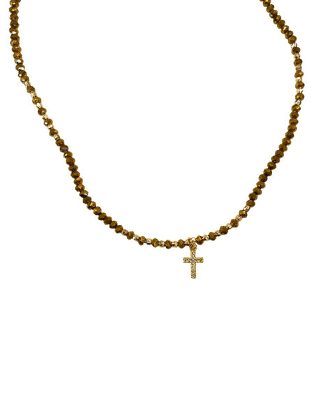 E-HC DESIGNS- Golden Mini Crystal Pendant Choker