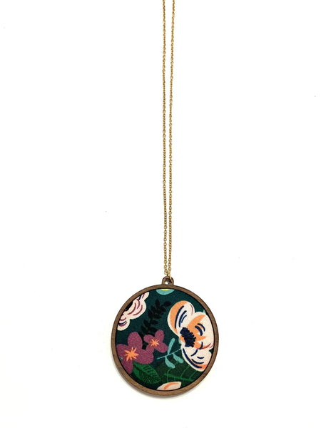 BOTÓN DE AZÚCAR- WIDE PENDANT NECKLACE- SINGLE- JUNGLE FLOWER