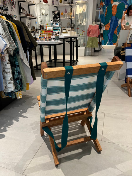 BENA CREATIVA - SOLEÁ Beach Chair - Turquoise/ White Stripes