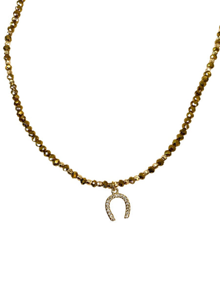 E-HC DESIGNS- Golden Mini Crystal Pendant Choker