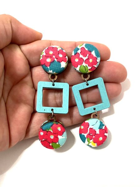 BOTÓN DE AZÚCAR- Ventana Earrings - Large - Garden