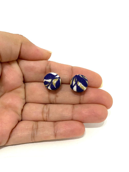 BOTÓN DE AZÚCAR - Small Studs - Navy Leaves