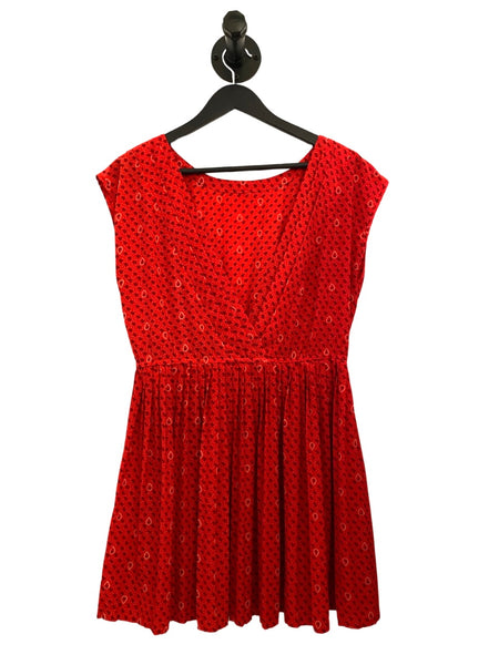 THRIFT- V-Back Red Mini Dress (Medium)