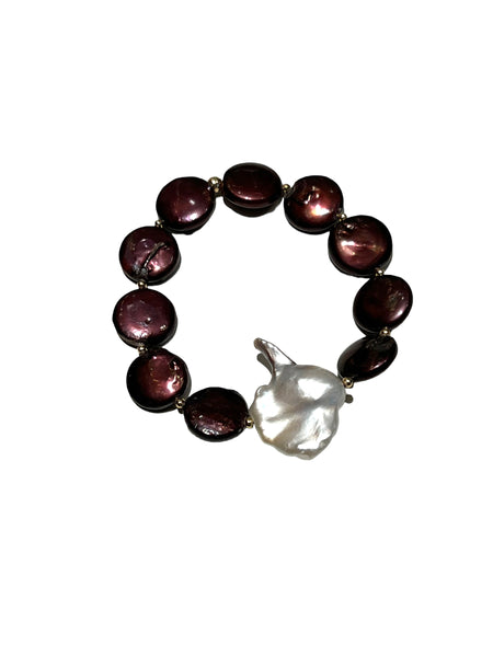 E-HC DESIGNS - Baroque Pearls Elastic Bracelet