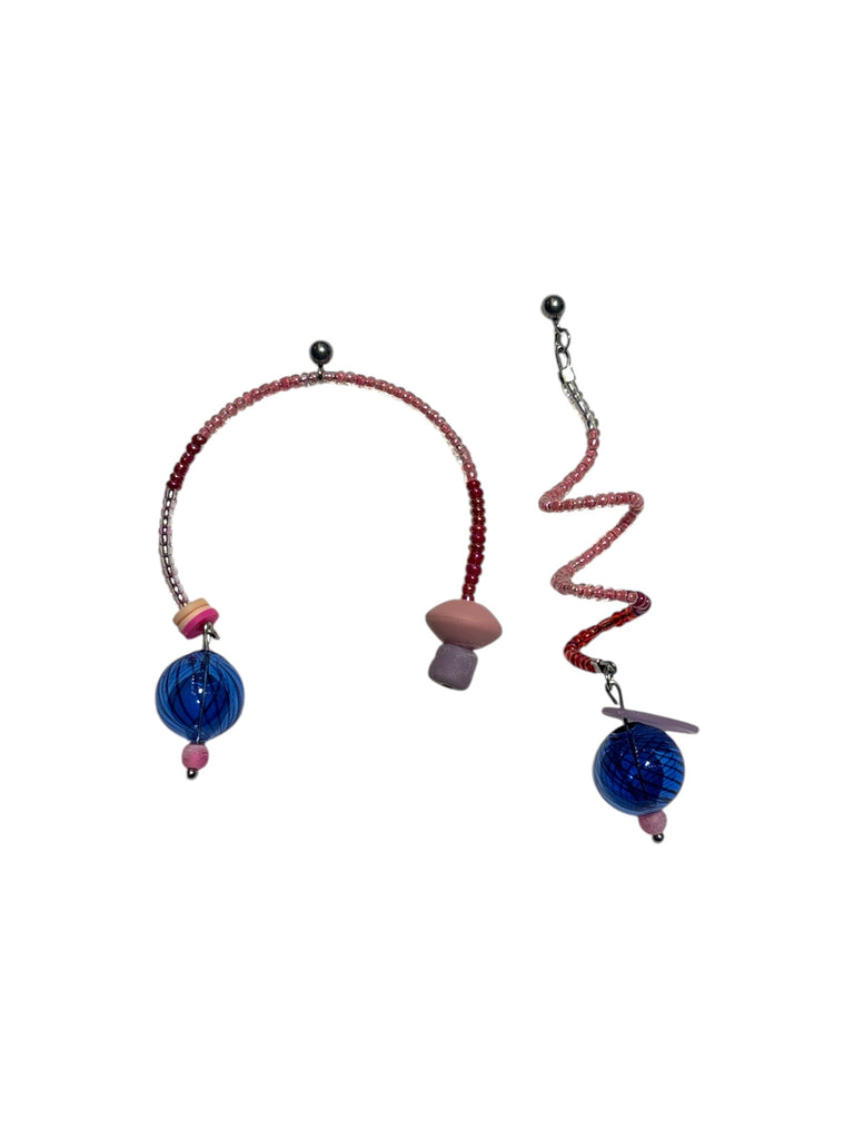 CONTRASTE- Asymmetrical Beaded Earrings - 1