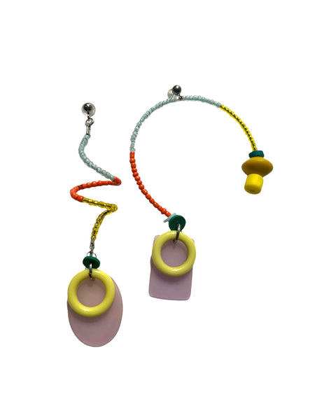 CONTRASTE- Asymmetrical Beaded Earrings - 1