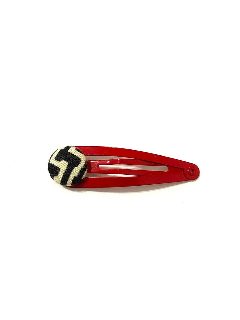 BOTÓN DE AZÚCAR- Hair Clip- Red- Vintage Black and White