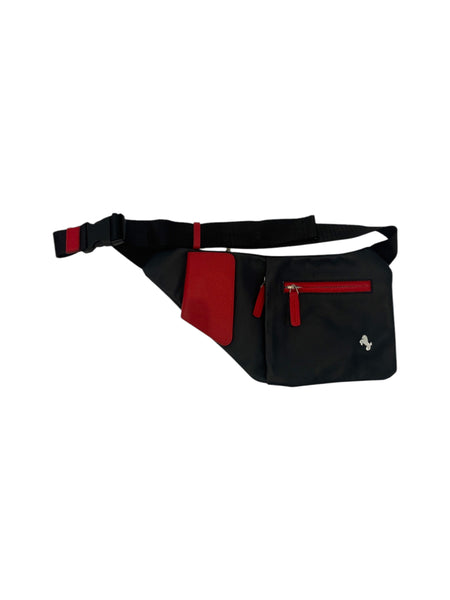 BORONEA- Leather Fanny Pack - Blue and Red