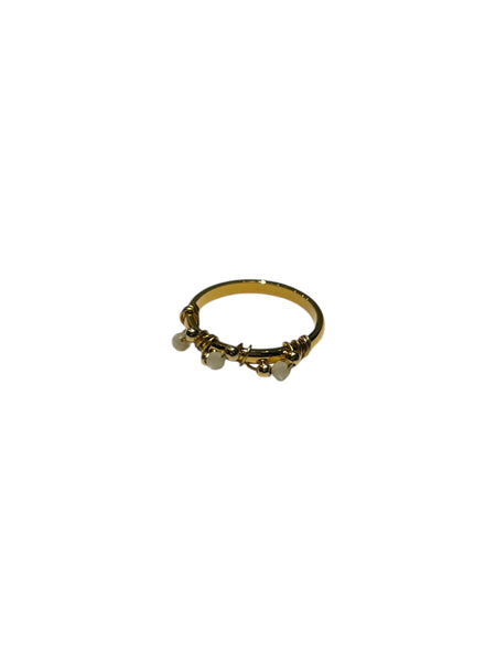 DEKOKRETE - Small Pearl Ring - Gold/White