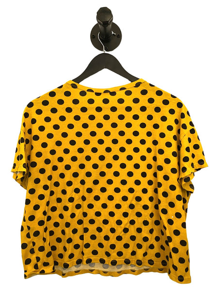 THRIFT- Yellow Polka Dot Top (Medium)