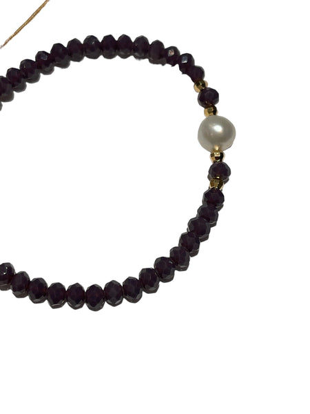 E-HC DESIGNS- Pearl with Crystals Adjustable Bracelets (More colors available)