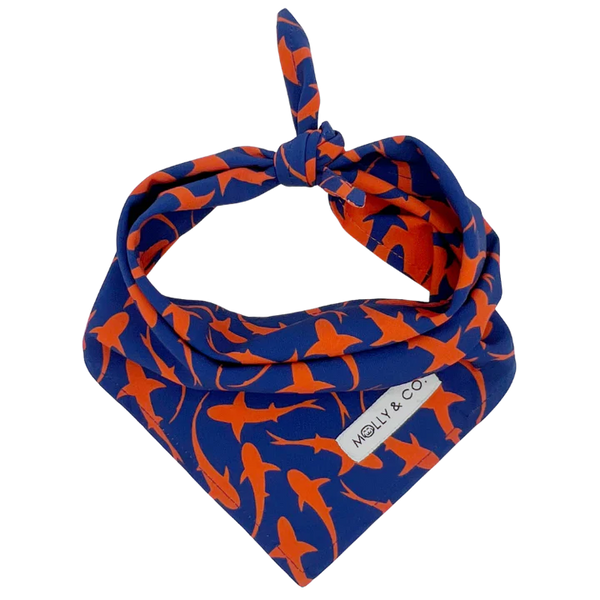 MOLLY & CO. - Reversible Dog Bandana- Sharks