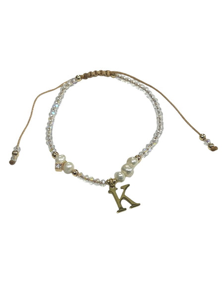 E-HC DESIGNS- Translucent Adjustable Bracelet with Initial