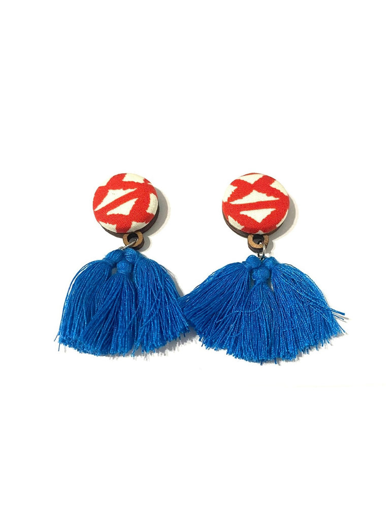 BOTÓN DE AZÚCAR - Tassel Studs - Red and Blue