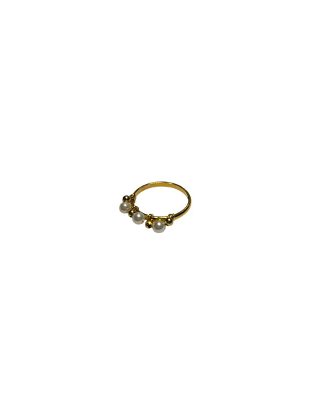 DEKOKRETE - Pearl Ring - Gold/White