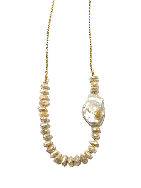 HC DESIGNS- Varied Pearl Chain Necklace