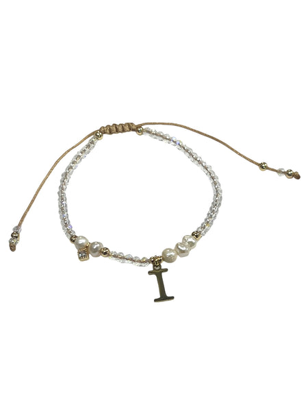 E-HC DESIGNS- Translucent Adjustable Bracelet with Initial