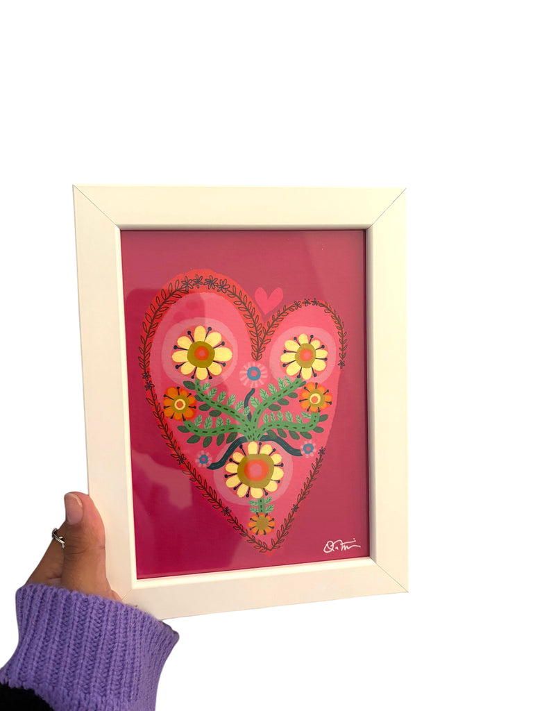 NÍVEA ORTÍZ - GIGLEÉ - Corazón - 5 x 7 Framed Print