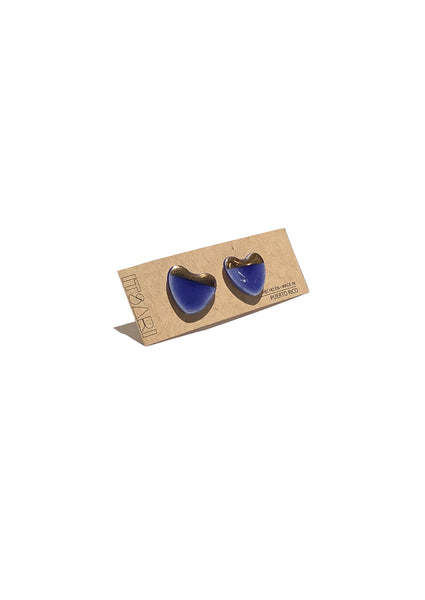 ITSARI- Studs - 22k Gold Blue Hearts