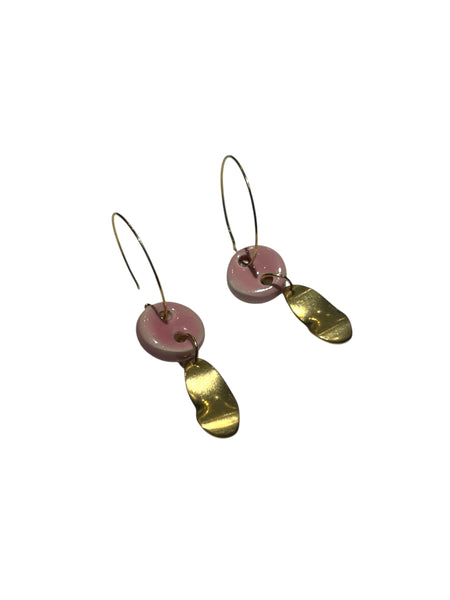 ITSARI- Long Earrings - Mini Circle - Hoops Pink