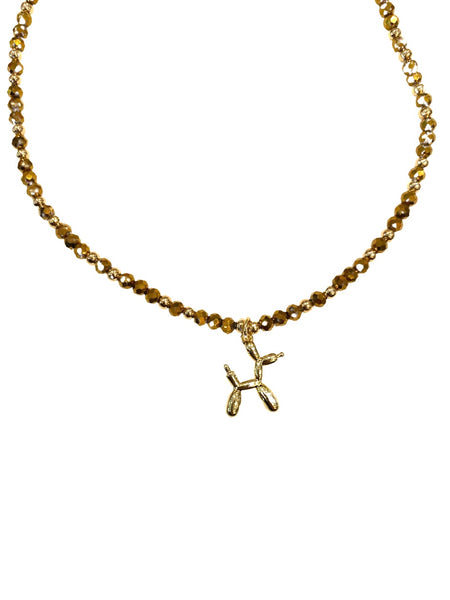 E-HC DESIGNS- Golden Mini Crystal Pendant Choker