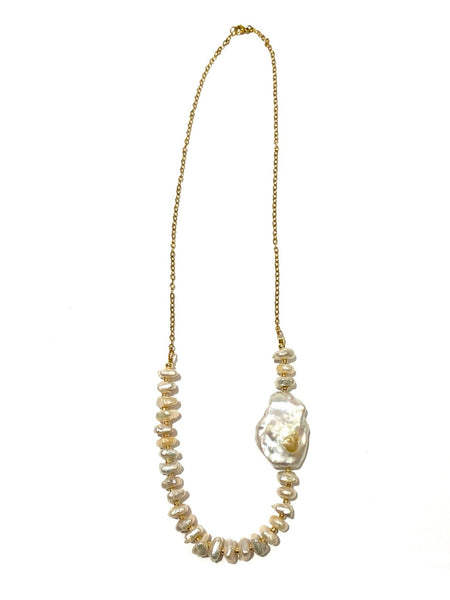 HC DESIGNS- Varied Pearl Chain Necklace