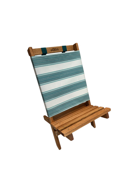 BENA CREATIVA - SOLEÁ Beach Chair - Turquoise/ White Stripes