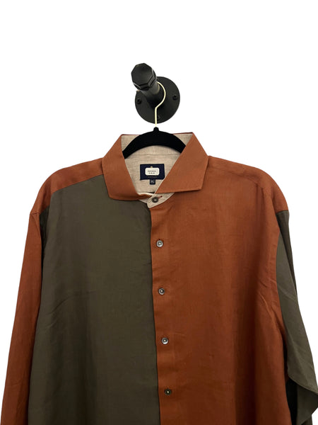 BORONEA- Linen Block Long Sleeve- Earth Tones