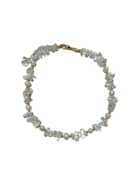 HC DESIGNS- Clear Quartz Necklace with Pearls