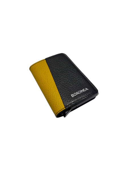 BORONEA - Slim Wallet - Brown and Yellow