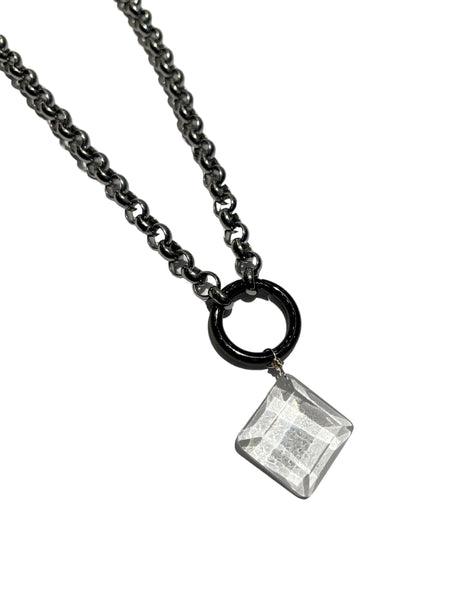 AMANÁ PENINA - Silver and Square Necklace Stainless Steel Resin