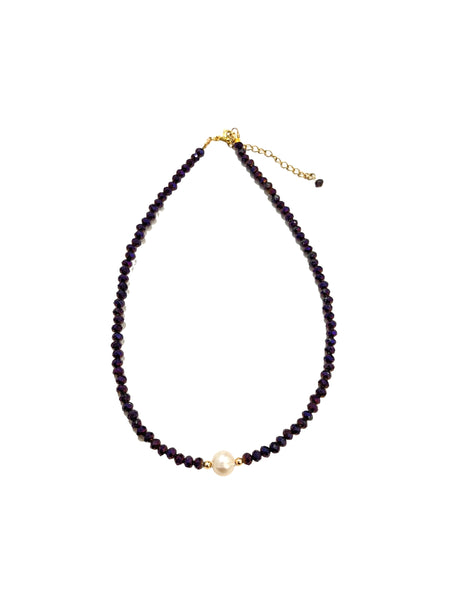 HC DESIGNS- Full Crystal Necklace with Pearl (many colors available)