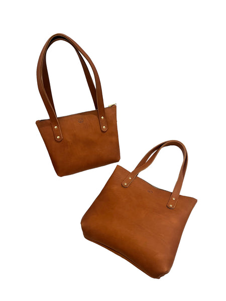 IGUACA- Small Leather - Tote Bag Medium Brown