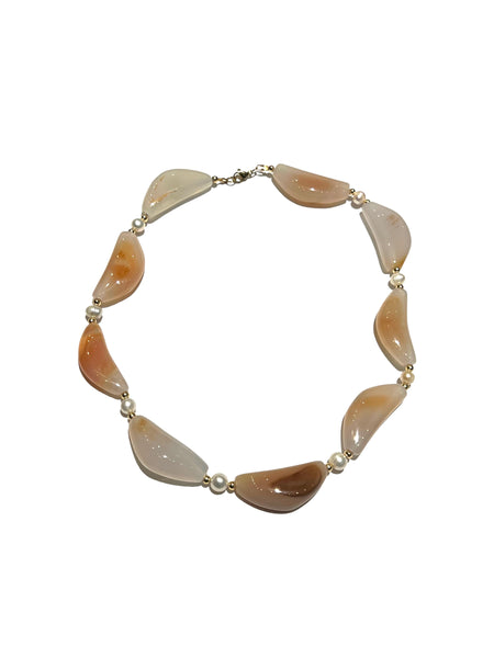 HC DESIGNS- Half Moon Agate Layering Necklace (sold individually)