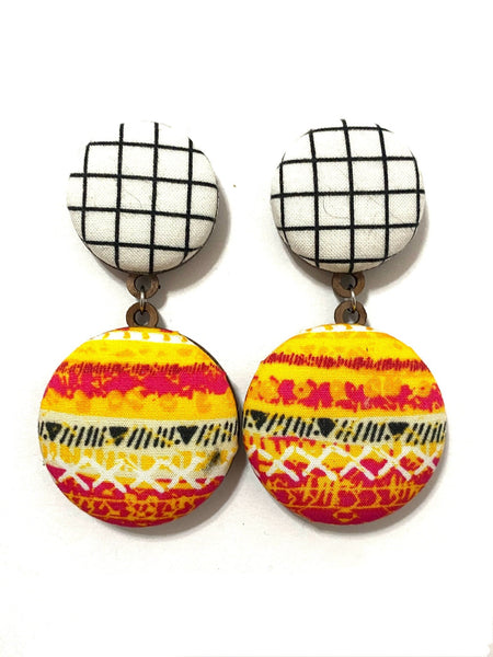 BOTÓN DE AZÚCAR - Double Earrings- Fiery Grid