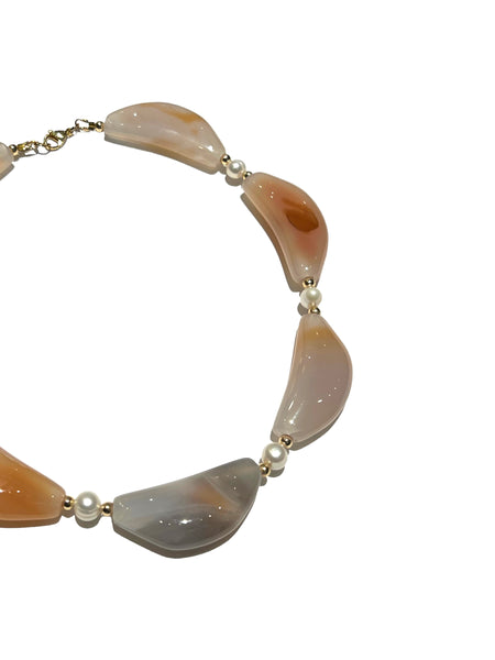 HC DESIGNS- Half Moon Agate Layering Necklace (sold individually)