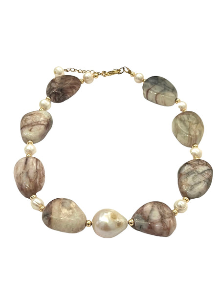 HC DESIGNS- Druzy Gray Agate Necklace