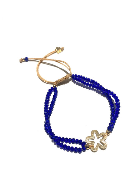 E-HC DESIGNS- Double Crystals with a Flower Bracelet (more colors available)