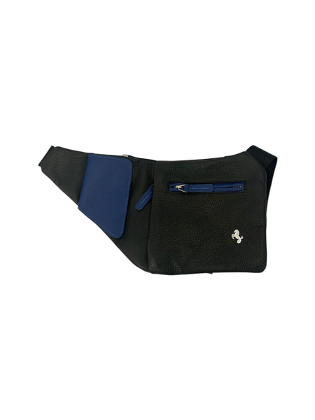 BORONEA- Leather Fanny Pack - Black and Blue