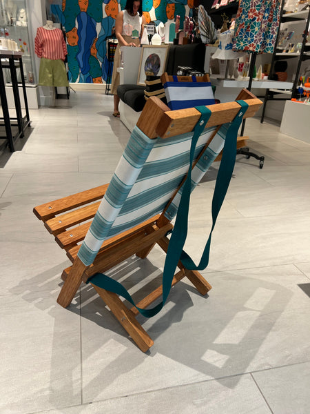 BENA CREATIVA - SOLEÁ Beach Chair - Turquoise/ White Stripes