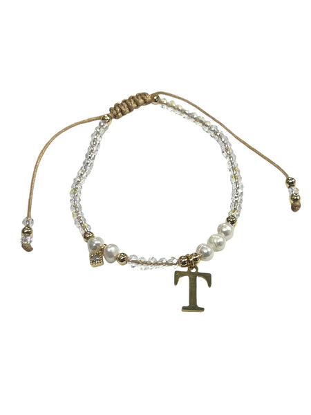 E-HC DESIGNS- Translucent Adjustable Bracelet with Initial