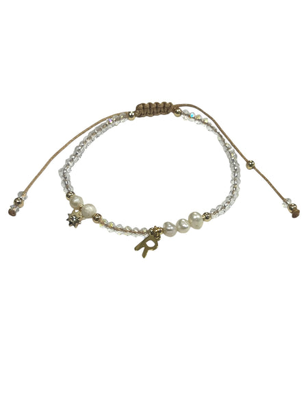 E-HC DESIGNS- Translucent Adjustable Bracelet with Initial