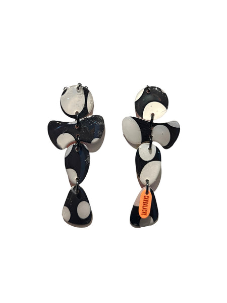 CAMBALACHE BY VIRGINIA NIN- Big Earrings - Reversible - Multicolored Shapes - Black - White 02