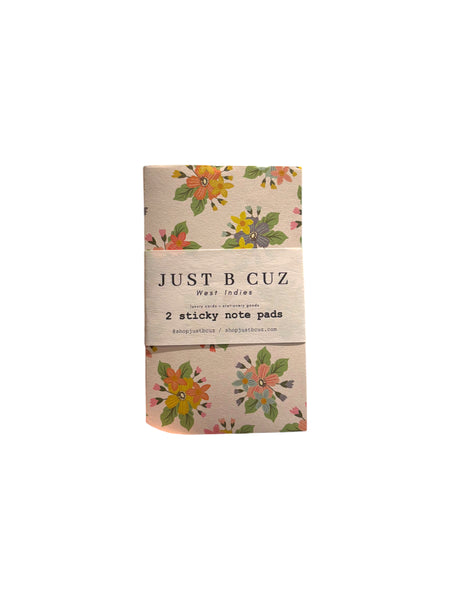 JUST B CUZ- Notebook- Sticky Notepads - Flowers