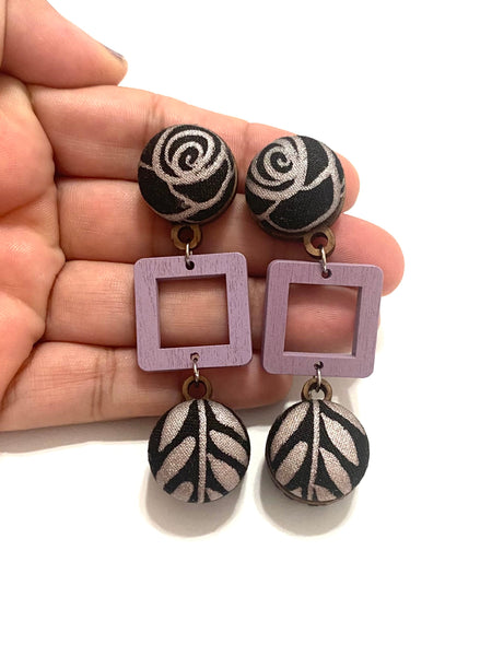 BOTÓN DE AZÚCAR - Ventana Earrings- Large- Metallic Lilac