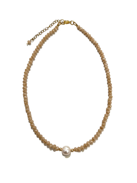 HC DESIGNS- Full Crystal Necklace with Pearl (many colors available)