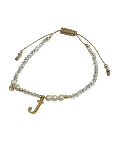 E-HC DESIGNS- Translucent Adjustable Bracelet with Initial