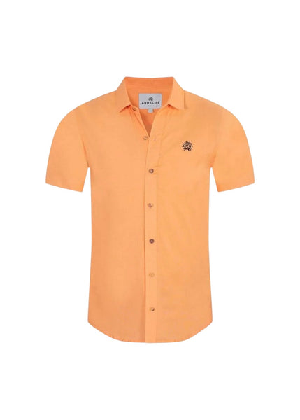 ARRECIFE - Orange Linen - Short Sleeve Shirt